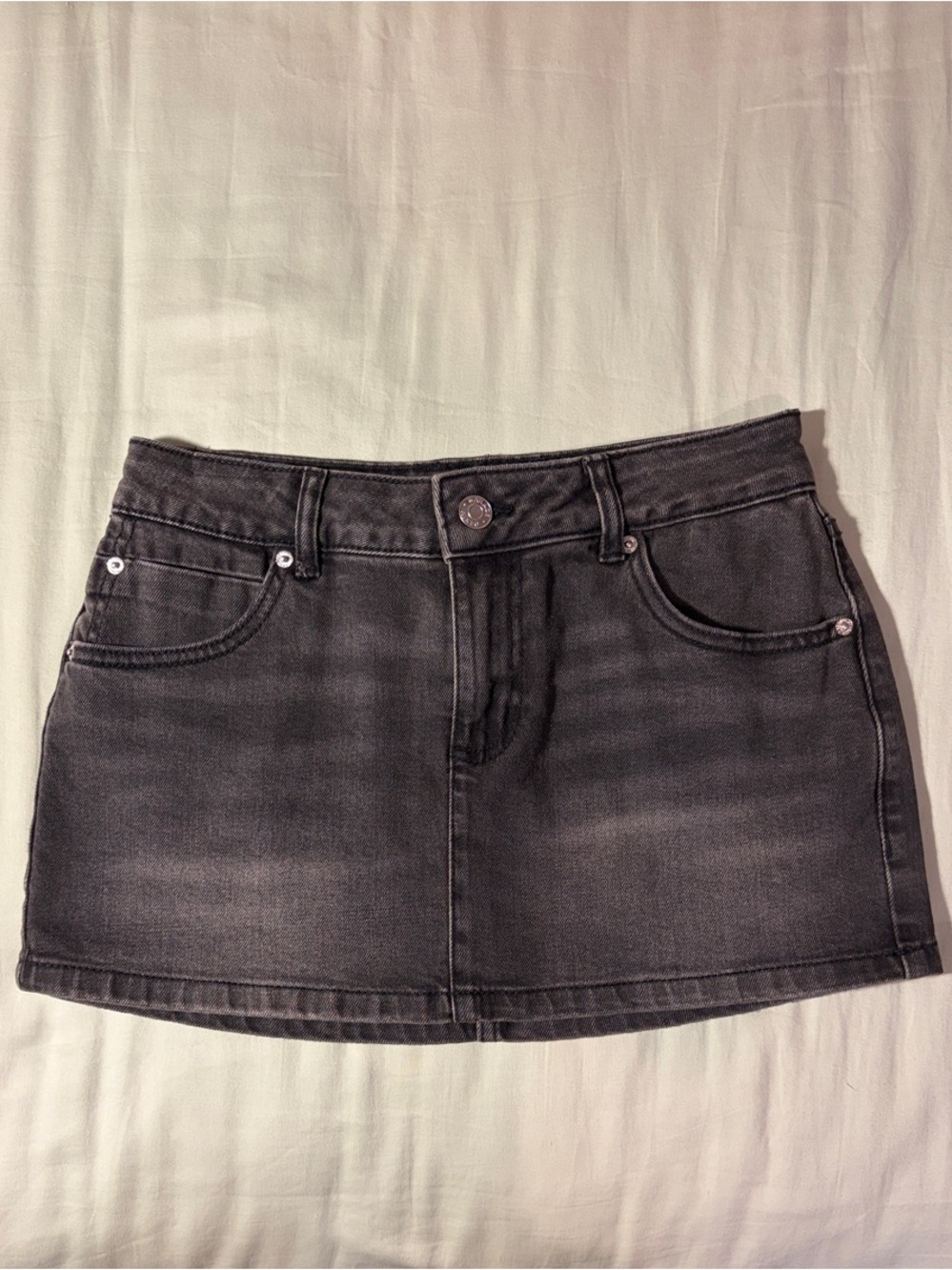 Garage Black Denim Mini Skirt